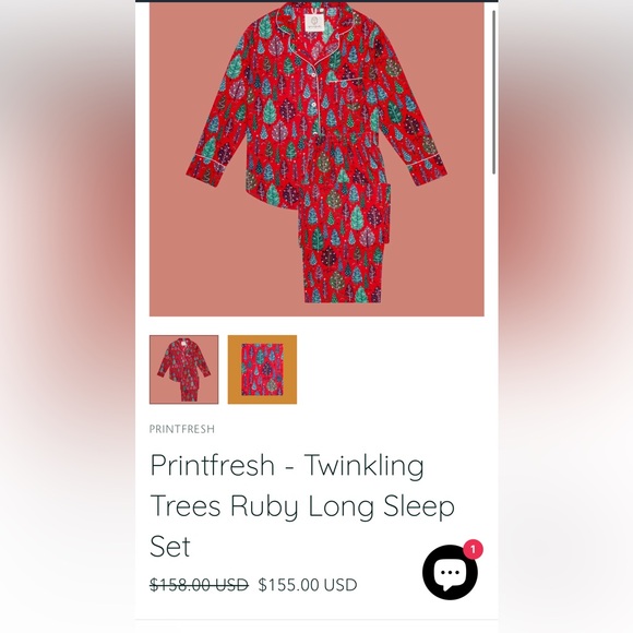 Printfresh Other - Printfresh Twinkling Trees Christmas PJ Shirt